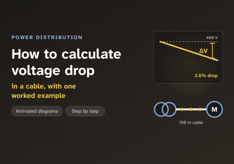 How to calculate voltage drop in a cable, step by step