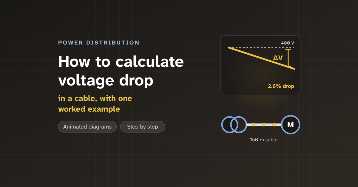 How to calculate voltage drop in a cable, step by step